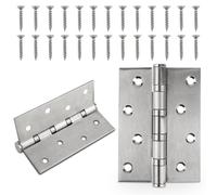 2 Pcs Door Hinges 4 inch, Stainless Steel Hinges, 100mm Internal Door Hinge Chrome Ball Bearing Door Hinges, Silver Butt Hinges Heavy Duty Door Hinge for Wooden Doors, Boxes, Windows (100 x 76mm)