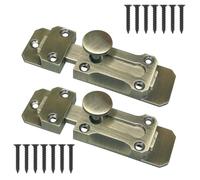 2 Pcs Door Latch 3inch Retro Slide Door Bolts for Internal Door Stylish and Durable Bolt Lock for Bathroom Bedroom Doors Cupboards & Storage Units (Bronze Tone)