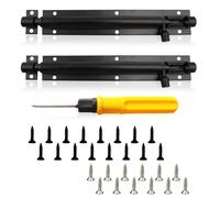 2 PCS Door Lock Bolt, Gate Bolt, Heavy Duty Tower Bolts,Sliding Padbolt,Anti-Rust,with 28 Screws,Cross Screwdriver, for Wooden Gates,Garden,External Doors,Shed(8 Inches)