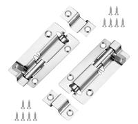2 Pcs Door Lock Bolts, 3 Inch Stainless Steel Door Latch Slide Bolts Lock with Screws, Lock Internal Door Latch, Bolt Barrel for Garden, Shed, Internal, Doors, Toilet
