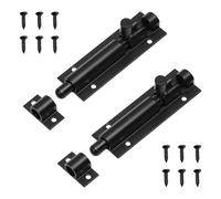 2 Pcs Door Lock Bolts, Slide Latch Barrel BOL, Shed Door Tower Bolt, Security Lock Latch with Screws, for Bathroom Shed Door Yard Garage Gates (Black, 4 Inch)