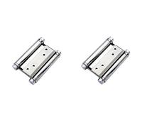 2 Pcs Double Action Stainless Steel Door Hinges, Heavy Double Action Stainless Steel Spring Hinges Self Closing, for Kitchen Cafe Saloon Bar Swing Free Door (4 inch)