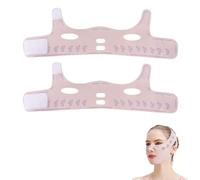 2 Pcs Double Chin Reducer, Reusable V Line Lifting Mask for Jawline and Sagging Skin, Anti Snoring Chin Strap for Women and Men, Before Bedtime Facial Trainer, Comfortable & Adjustable Design