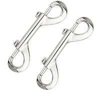 2 Pcs Double Ended Lead Clips for Dogs, 90mm Stainless Steel & Zinc Alloy Bolt Snap Hooks, Metal Diving Clip Trigger Snaps - Pet Supplies for Diving Dog Leash Horse Tack Pet Feed Bucket
