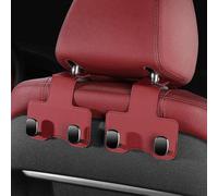 2 PCS Double Hook Holder Car Hooks for Headrest, Compatible with BESTUNE T33 T55 T90 T77 T99 T90 PHEV, Leather Headrest Hooks Organizer Accessories,Red