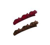 2 Pcs Double Layer Hair Clip Hairs Styling Clips Accessories Flocking Braided for Daily Work Party Braided for Women and Girls