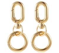 2 Pcs Double Opening Swivel Clasp Clips,Zinc Alloy Swivel Snap Hooks for Purses Spring Key Ring Key Chain Clips for DIY Crafts Lanyards Bags Camping Hiking Travelling (Gold)