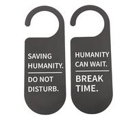 2 Pcs Double Side Do Not Disturb/Break Time Sign Work Door Hanger Home Office Door Sign Office Sign (double side HUMANITY H EU)