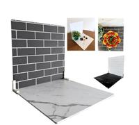 2 Pcs Double Sided 40x40 cm Photography Backdrop Board | Replica Surfaces | Flat Lay Photo Studio Props for Jewellery Cosmetics (Tile & Marble)