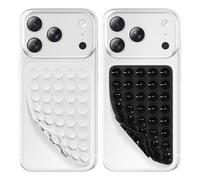 2 Pcs Double Sided Silicone Suction Cups Phone Mount, Sticky Phone Grip | Suction Pad Phone Accessories Holder for Selfies & Videos, White and Black