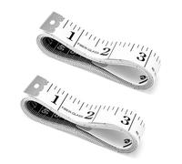2 Pcs Double Sided Tape Measure, Soft Ruler Perfect to Body Measuring, Durable Flexible Tape for Sewing Tailoring Crafting Building Clothing, 2 Sided Body Tape 60 Inches /150cm (White)