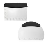 2 Pcs Dough Scraper, 304 Stainless Steel Pastry Cutter with Measurement Markings, Multipurpose Bench Scraper for Baking, Pizza Dough, Bread & Cake