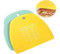 2 PCS Dough Scraper, Bench Scraper for Bread, Food Safe Plastic Dough Cutter Bench Scraper, Cutter Multipurpose Food Scrapers for Dough, Cake, Bread