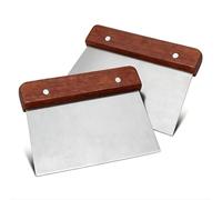 2 Pcs Dough Scraper,Degskrapa, 15 cm/5.9inch Bench Scraper for Baking, Dough Cutter, Stainless Steel Blade & Wooden Handle for Baking Bread, Pastry Pizza Cutter, All-Purpose Kitchen Scraper for Home
