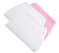 2 PCS Dough Scraper & Dough Cutter Set - Small White & Pink Trapezoid Bread Scraper Tool for Baking, Pizza, Pastries, Cake Decorating & Dough Handling