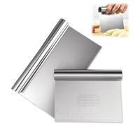 2 Pcs Dough Scraper, Stainless Steel Bench Scraper