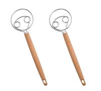 2 Pcs Dough Whisk | Homiladi Danish Dough Whisk & Sourdough Mixer | 10 Inch Stainless Steel Bread Mixer Hand Tool with Double Holes | Heavy-Duty Utensil Bread Whisks for Pastry, Baking