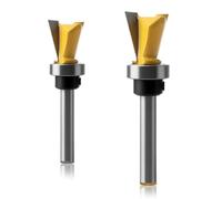 2 Pcs Dovetail Joint Router Bits Set, 1/4 Inch Shank 1/2" 5/8" Dovetail Jig Bits with Bearings, Milling Cutters Woodworking for Cabinet Drawers Furniture Making