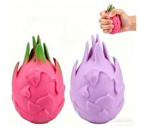 2 PCS Dragon Fruit Squishy, Fruit Squishy, for Dekoration and Focus Enhancement, Portable Design for Office and Home Use, Two Pack with Red and Colour Changing Varieties