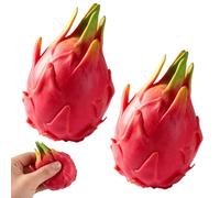 2 PCS Dragon Fruit Squishy, Stress Relief Fidget for Adults, Giant Dragonfruit Squishies for Office Desk, Slow Rebound Sensory for Travel and Commuting