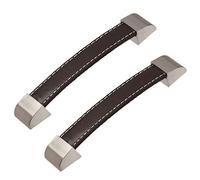 2 Pcs Drawer Cabinet Pu Leather Handle Pulls Knob Drawer Handle, Pu Leather Door Knobs Leather Drawer Pulls Cabinet Brown Handles, Hole Centers 192 Mm,Hardware Accessories