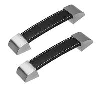 2 Pcs Drawer Cabinet Pu Leather Handle Pulls Knob Drawer Handle, Pu Leather Door Knobs Leather Drawer Pulls Cabinet Brown Handles, Hole Centers 192 Mm,Hardware Accessories