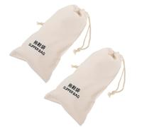 2 Pcs Drawstring Slipper Bag Beige Fabric Storage for Travel and Home | Soft Cloth Texture, Separate Clean from Dirty Items, Hotel Guests and Organisers, Suitcase Packing