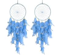 2 PCS Dream Catchers Large Dream Catcher Handmade Dreamcatcher Beads and Feathers Lace Dreamcatchers Festival Gift for Kids Teens Adult Friends for Bedroom Living Room Home Decor