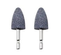 2 Pcs Drill Sanding Attachment,Cone Shape Grinding Wheel Bits Stone Angle Grinder Drill Bit Sharpener,Hexagonal Handle Brown Corundum Grind Stone,Rotary Tool Drills Polishing Deburring Carving
