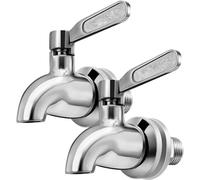 2 Pcs Drink Dispenser Tap Replacement 16mm Spigot Tap Universal Water Dispenser Tap,Drink Dispenser Faucet,Stainless Steel Beverage Dispenser Tap Replacement for Water Beer Wine Juice Bottle Bucket