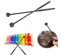 2 Pcs Drum Mallets 12 Inch Percussion Sticks Plastic Rubber Tongue Drum Mallets for Xylophone Glockenspiel Marimba Bell Chime(Black)