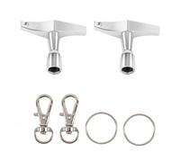 2 Pcs Drum Tuning Key, Universal Drum Tuning Key Drill Bit, for Acoustic and Electronic Snare Drums,with 2 Keychain(Quadrilateral)