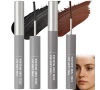 2 Pcs Dual Color (Black & Brown) Mascara Set with Ultra-Fine Precision Brush, Long-Lasting Smudge-Proof Gentle Safe Formula, Compact Waterproof Travel-Friendly Makeup