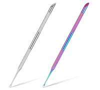 2 Pcs Dual Ended Cuticle Remover, Nail Cleaner Tool, Pre-Treatment Bevel Cuticles Pusher for Fingernails, Loop Cuticles Pusher Removing Toenails Manicure Pedicure Nail Art Care