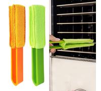 2 Pcs Dual Head Microfiber Blinds Duster - Removable Washable Cleaning Tool for Window Blinds, Air Conditioner Vents, Fans, Car Vents (Green, Orange)