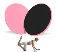 2 Pcs Dual Sided Gliding Discs, Exercise Core Sliders Ultimate Core Trainer for Carpet Hardwood Hard Floors Home Gym Abdominal Pilates CrossFit Equipment Body Workout Discs (Pink)