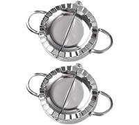 2 Pcs Dumpling Maker Extra Large, 6.2 in / 15.8 cm Stainless Steel Press and Handheld Tortilla Crimper, Manual Kitchen Tool for Home and Restaurants, Effortless Sealing and Shaping