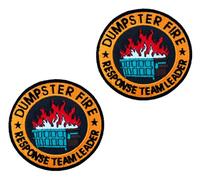 2 PCS Dumpster Fire Response Team Patch Funny Meme Morale Embroidered Badge Hook and Loop Tactical Emblem Patch for Clothes Backpack Bag Uniforms Pouch Jeans Vest Hat Jacket Armband Pants