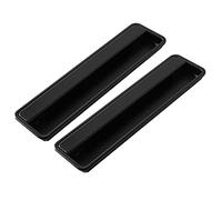 2 Pcs Durable Black Rectangular Recessed Handles for Sliding Doors, Cabinets & Drawers - Stylish Large Finger Pull Set for Easy Access & Modern Home Décor