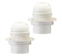 2 Pcs E27 Lamp Holder, E27 Bulb Holder, Light Bulb Holders, Plastic Lamp Holders White, E2 7 Light Fitting, for Table Ceiling Pendant Lights Fittings Parts