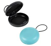 2 Pcs Earplug Case Portable Mini Ear Plug Carrying Storage Case, Round Potable Earplug Holder with Lanyard, Ear Plug Container for Trip Storage Earbuds Trinkets