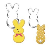 2 PCS Easter Bunny Cookie Cutters Set, Easter Rabbit Cookie Cutter, Easters Bunny Cooky Mold, Easters Bunnies Biscuit Cutter for Baking for Eastertide Baking DIY, for Bake Fondant Clay Pastry Icing