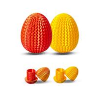 2 Pcs Easter Egg Puzzle Box Toy Colectible Figurines with Hidden Compartments - Maze Money Box for Cash Gifts, Creative Birthday & Easter Gift Red Gold+Yellow