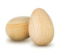 2 Pcs Easter Wood Egg Shakers Musical Percussion Instrument Natural Wooden Egg Maracas Music Maraca Percussion Shakers for Babies Musical Education Party Classroom Prizes Easter Gift