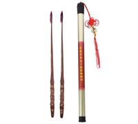 2 Pcs Ebony Head Professional Dulcimer Bamboo for Yangqin Strings | Ebony Wood and Bamboo Build, Hand-polished Finish, Weight-reducing Holes, Random Pendant Included
