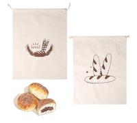 2 Pcs Eco Bread Bags for Homemade Artisan Bread - Reusable Storage with Drawstring