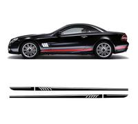 2 Pcs Edition AMG Car Door Side Stripes Skirt Sticker Vinyl Decal, For Benz SL Class R230 R231 SL500 SL350 Accessories Sports Pattern and Decals Suitable