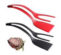 2 Pcs Egg Flipper Spatula Tongs, 2 in 1 Kitchen Grip & Flipp Tongs | Egg Spatula Tongs for Pancakes, Fish, Eggs Turners, Frying Turning Grilling Cooking Tool
