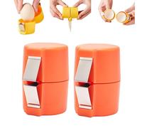 2 PCS Egg Shell Opener, 2026 Upgrade Stainless Steel Egg Cracker Tool, Portable Kitchen Gadget Raw & Hard-Boiled Eggs (Orange)