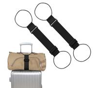 2 Pcs Elastic Fastening Belt for Luggage, Adjustable Luggage Straps for Suitcases Attach Bags, Portable Travel Suitcase Accessory (2 Black)